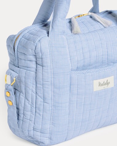 Auguste changing bag Blue check print  Natalys