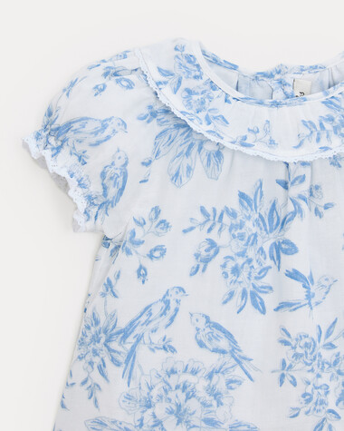 Thelma short-sleeved blouse Porcelain print  Natalys