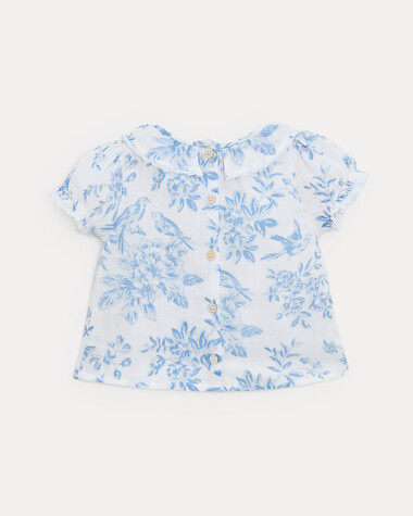 Thelma short-sleeved blouse Porcelain print  Natalys