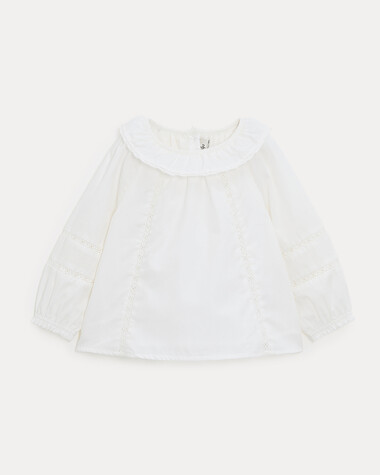 Adele long-sleeved blouse Off-white colour  Natalys