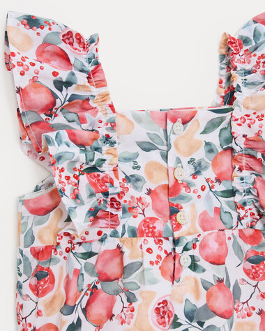 Domitille romper with straps Pomegranate print  Natalys