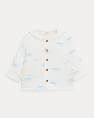 Augustin long-sleeved shirt Whale print  Natalys