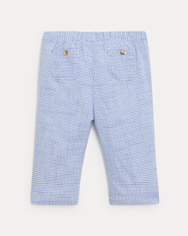 Achille cotton canvas trousers Blue check print  Natalys