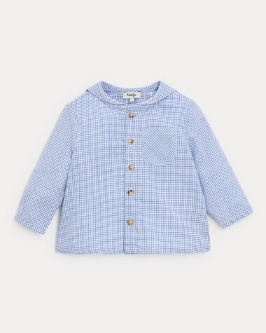 Augustin long-sleeved shirt Blue check print  Natalys