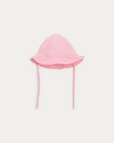 Lison seersucker hat Pomegranate gingham print  Natalys