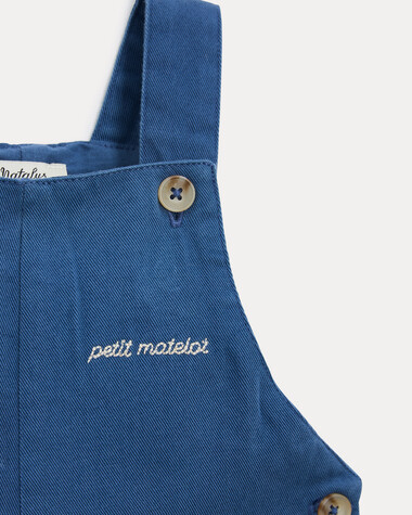 Valentin long twill overalls Natural blue colour  Natalys