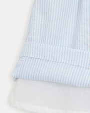 Capucine dress with embroidered collar Blue sky stripes print  Natalys
