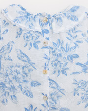 Thelma short-sleeved blouse Porcelain print  Natalys