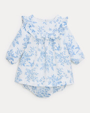 Margot long-sleeved dress Porcelain print Natalys