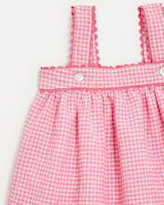 Romane seersucker dress with straps Pomegranate gingham print Natalys