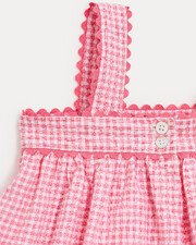 Romane seersucker dress with straps Pomegranate gingham print Natalys
