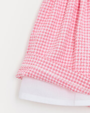 Romane seersucker dress with straps Pomegranate gingham print Natalys