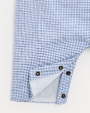 Marceau cotton canvas long jumpsuit Blue check print  Natalys
