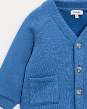 Georges fleece cardigan Natural blue colour  Natalys