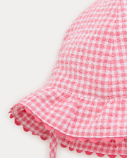 Lison seersucker hat Pomegranate gingham print  Natalys