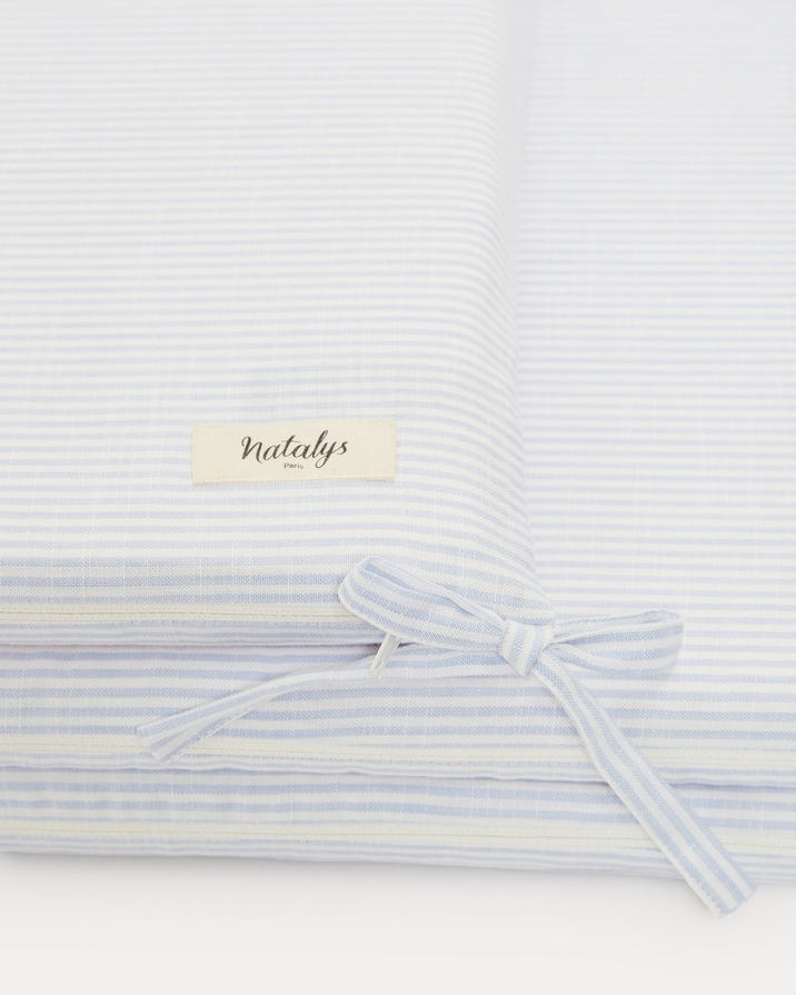 Leandre bumper pad Blue sky stripes print  Natalys