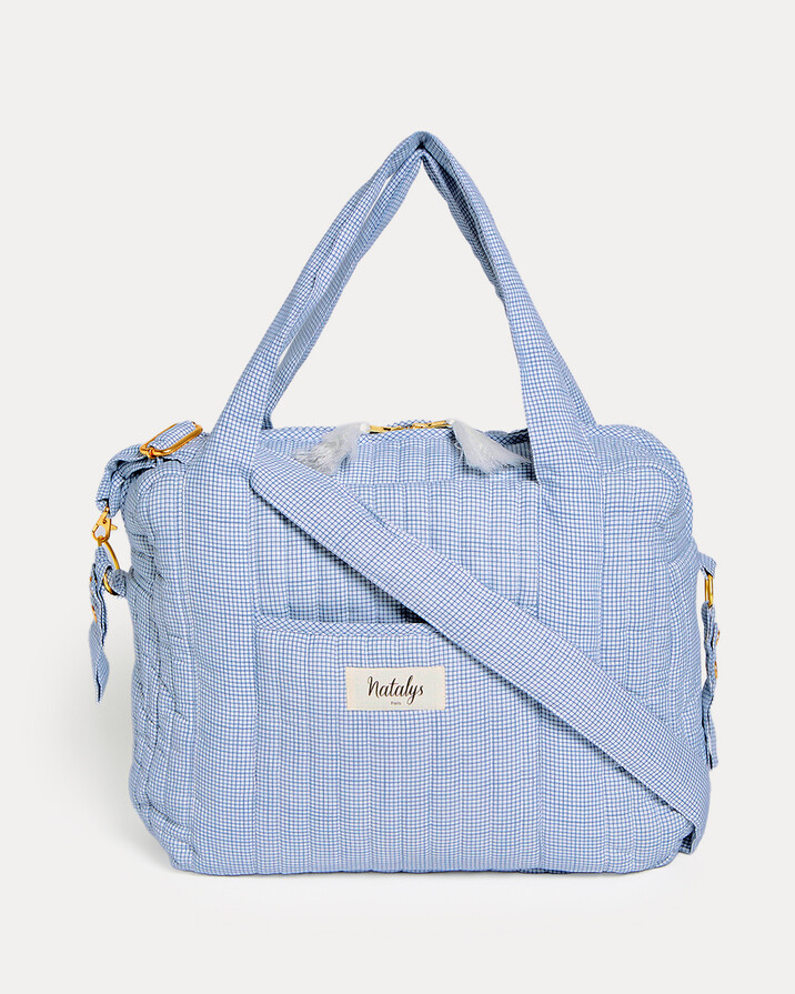 Auguste changing bag Blue check print  Natalys