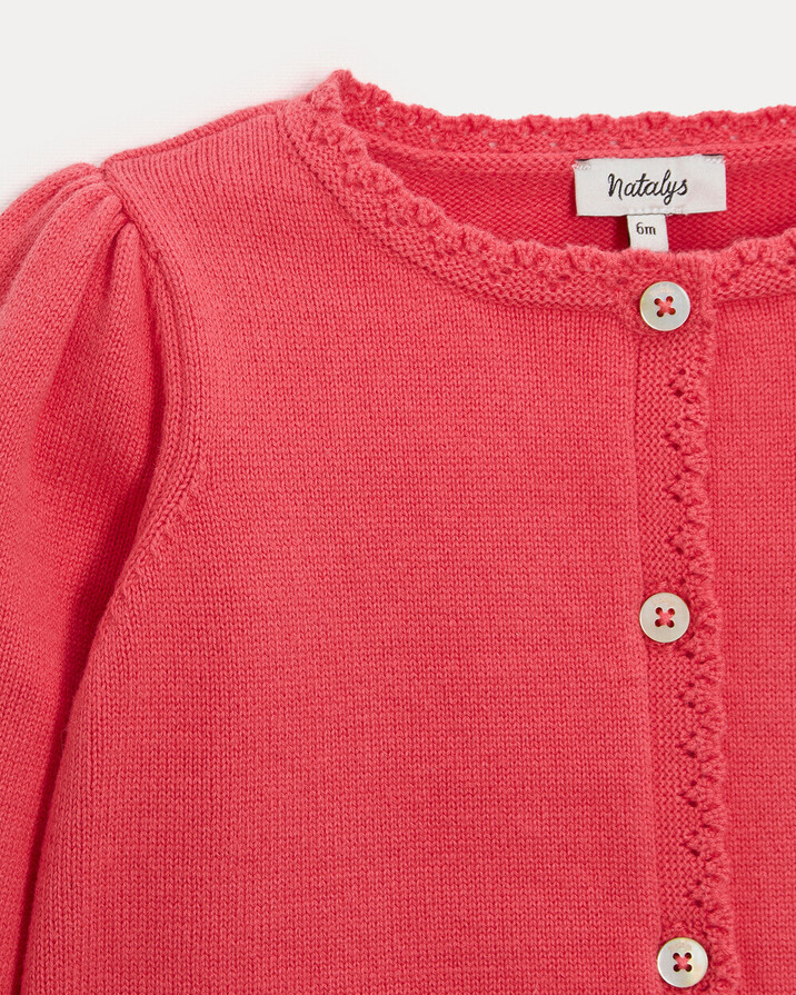 Victoire fancy cardigan Pomegranate colour Natalys