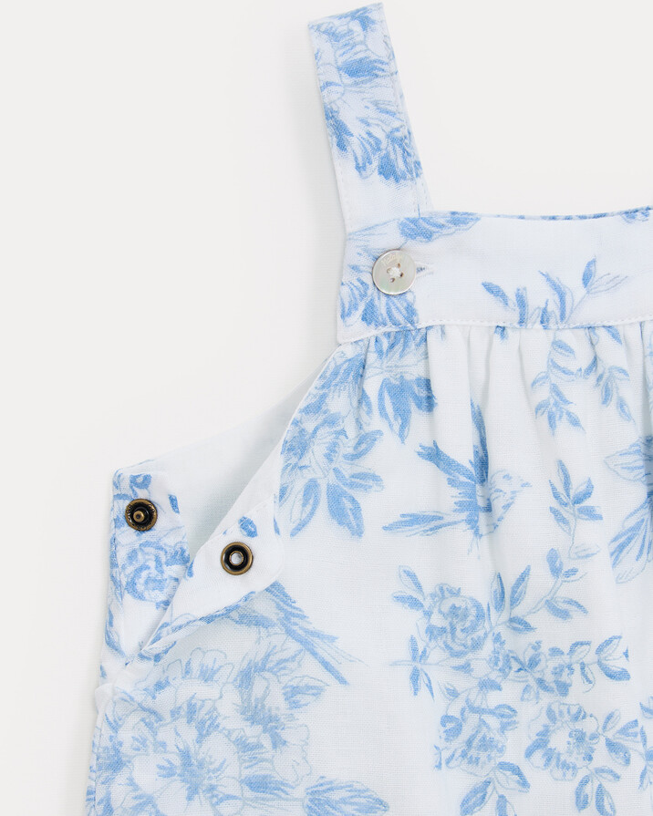 Phillipine long jumpsuit with straps Porcelain print  Natalys