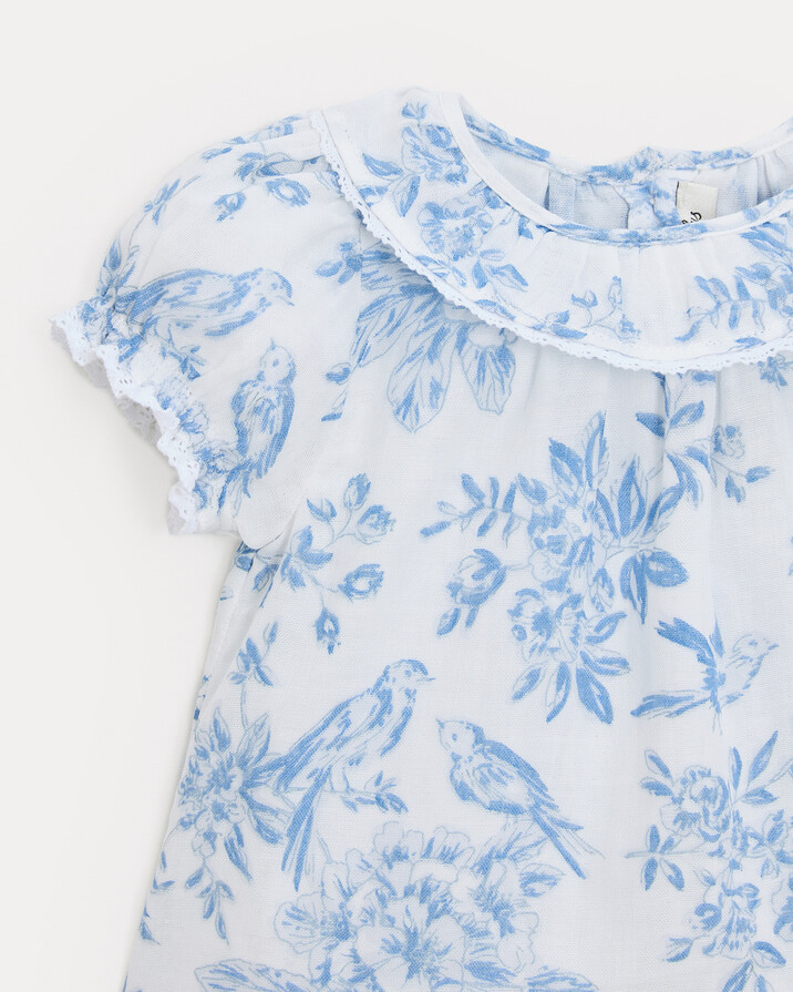 Thelma short-sleeved blouse Porcelain print  Natalys