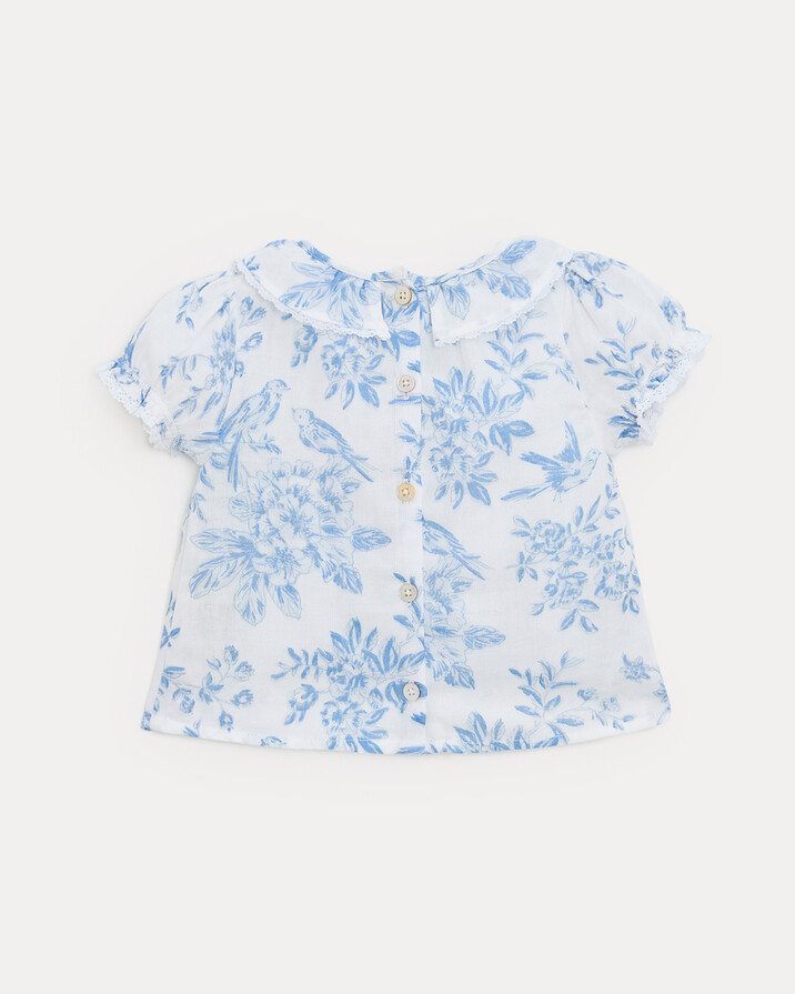 Thelma short-sleeved blouse Porcelain print  Natalys