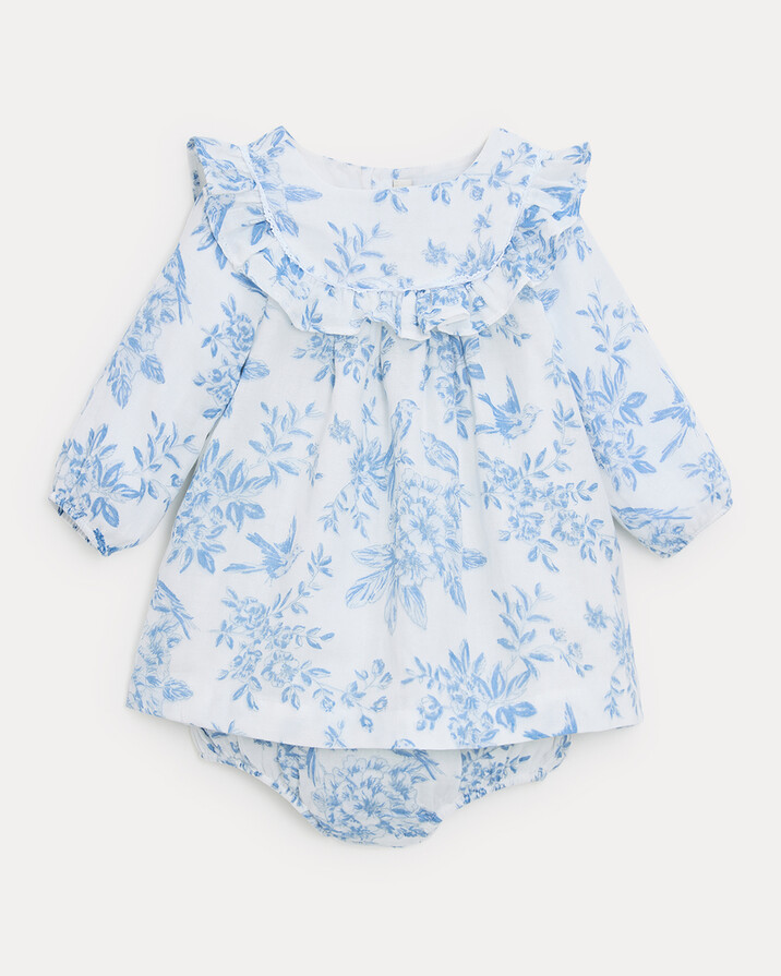Margot long-sleeved dress Porcelain print Natalys