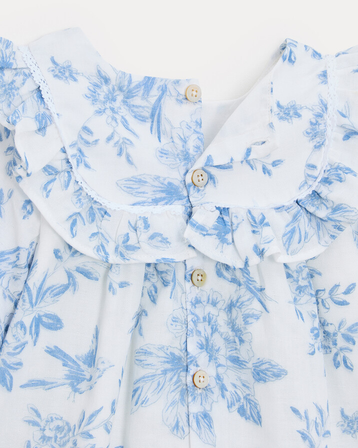 Margot long-sleeved dress Porcelain print Natalys