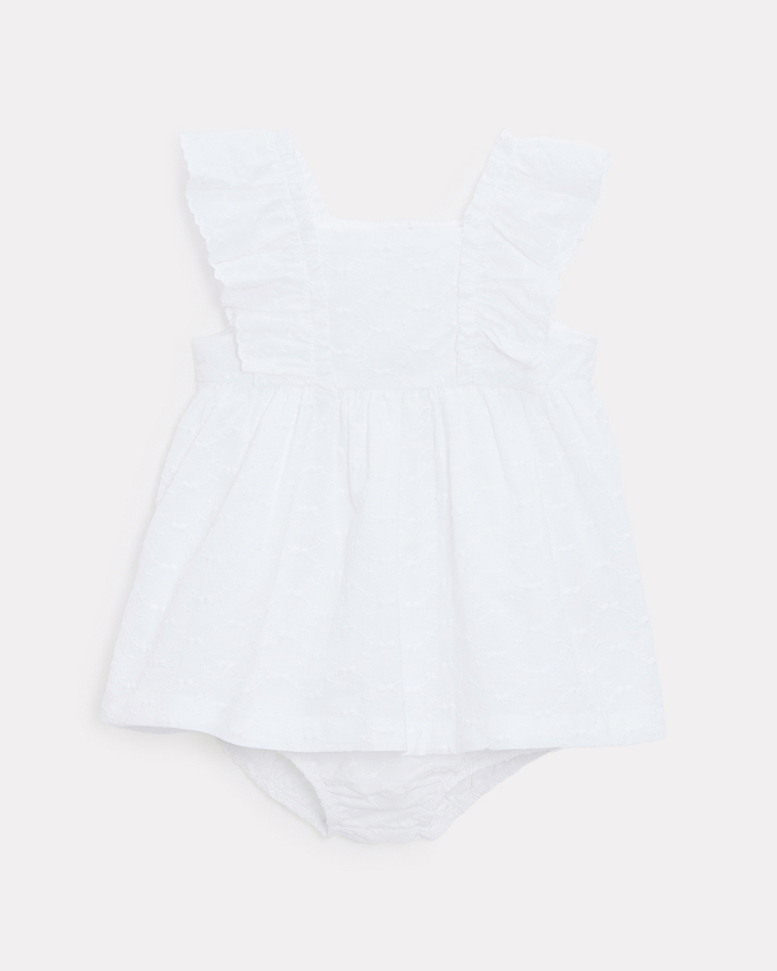 Eglantine sleeveless embroidery dress Off-white colour  Natalys