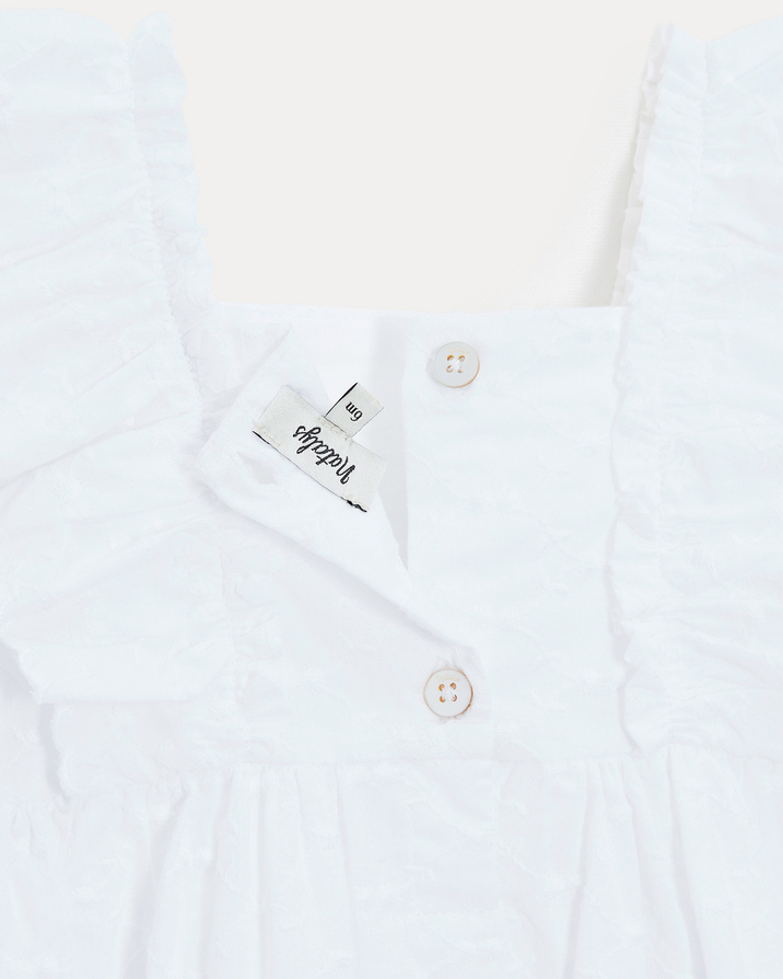 Eglantine sleeveless embroidery dress Off-white colour  Natalys