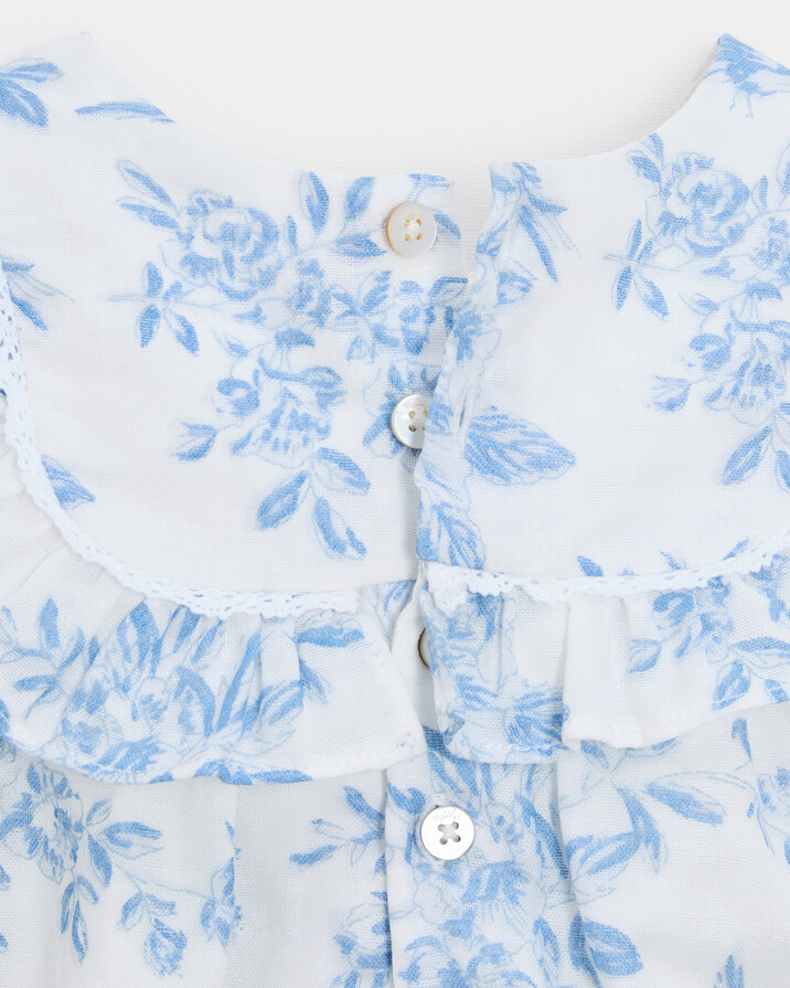 C&eacute;lestine cotton gauze romper Porcelain print  Natalys