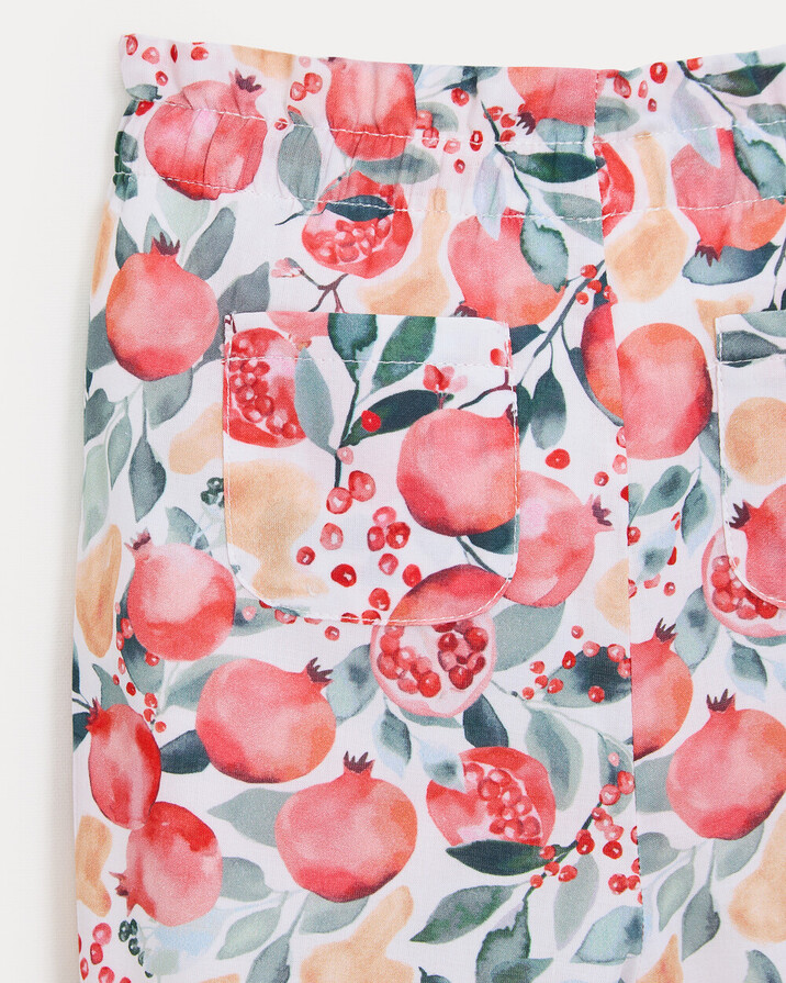 Paula cotton voile trousers Pomegranate print  Natalys