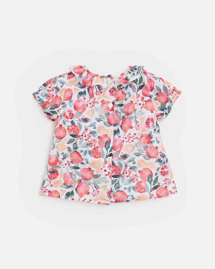 Thelma short-sleeved blouse Pomegranate print Natalys