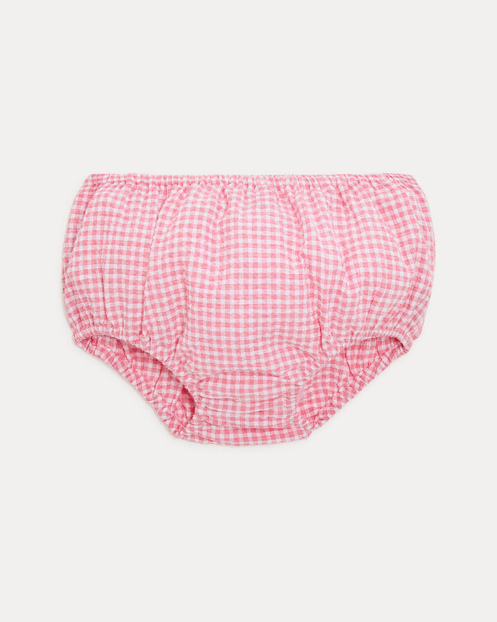 Romane seersucker dress with straps Pomegranate gingham print Natalys