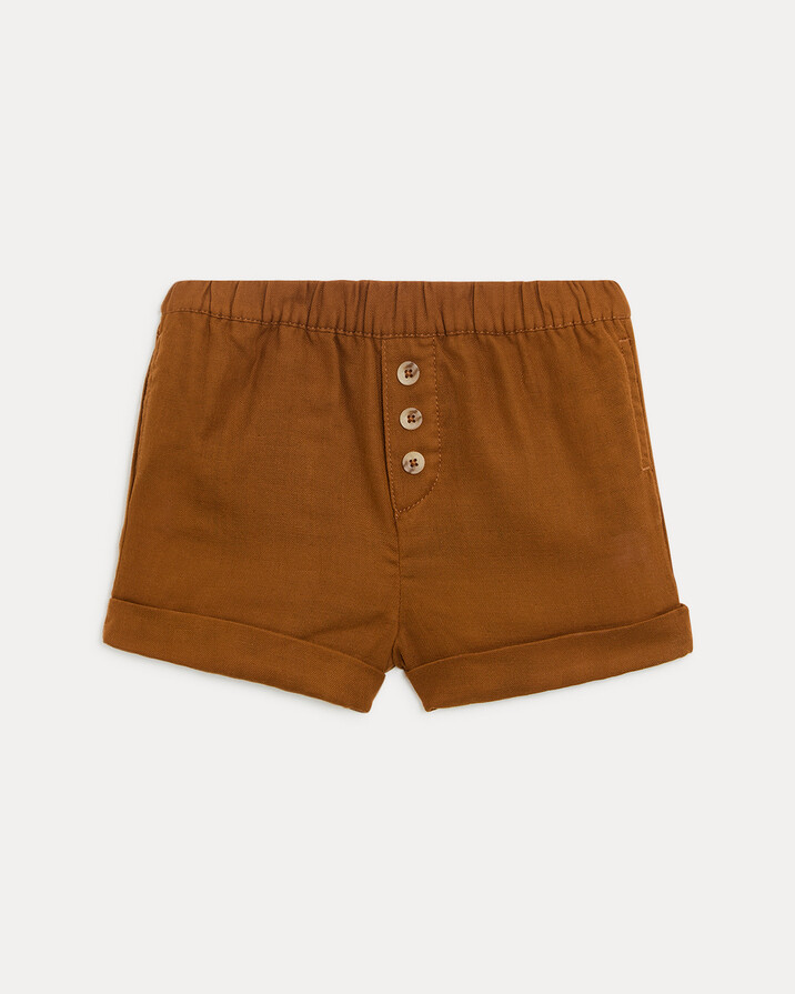 Noe cotton gauze shorts Hazelnut colour Natalys