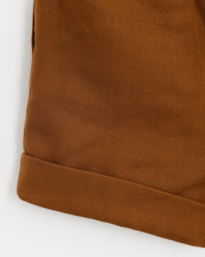 Noe cotton gauze shorts Hazelnut colour Natalys