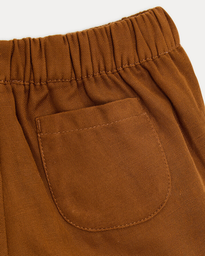 Noe cotton gauze shorts Hazelnut colour Natalys