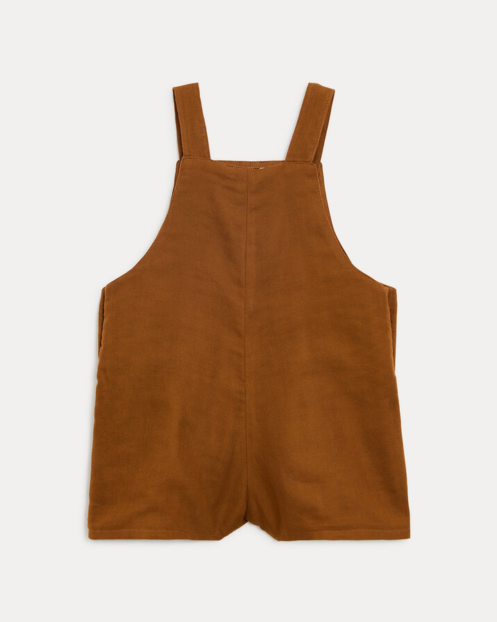 Edgar cotton gauze short dungarees Hazelnut colour  Natalys