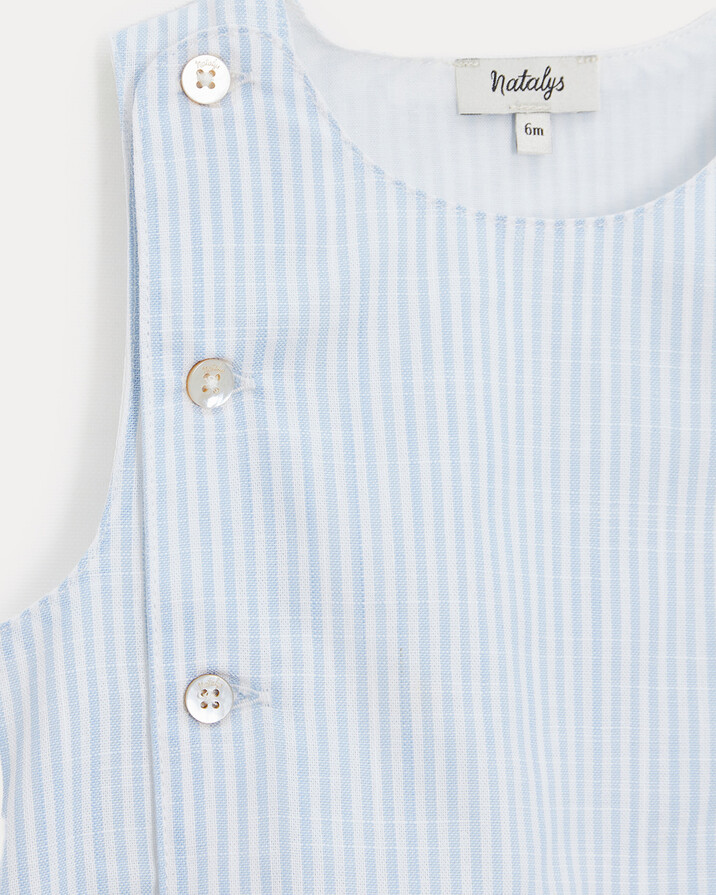 Honore cotton romper Blue sky stripes print  Natalys