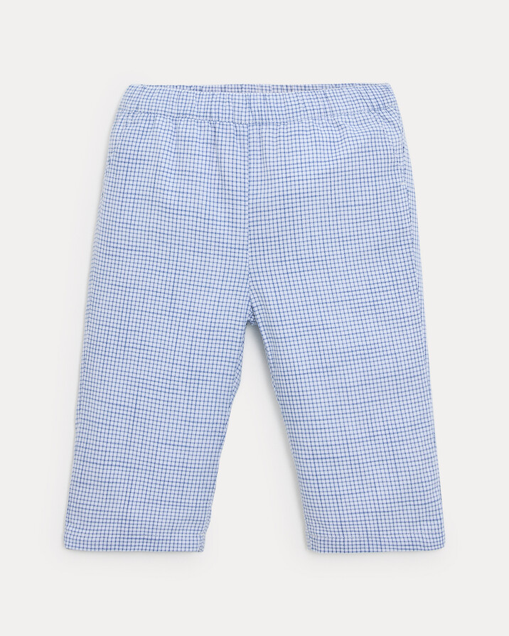 Achille cotton canvas trousers Blue check print  Natalys