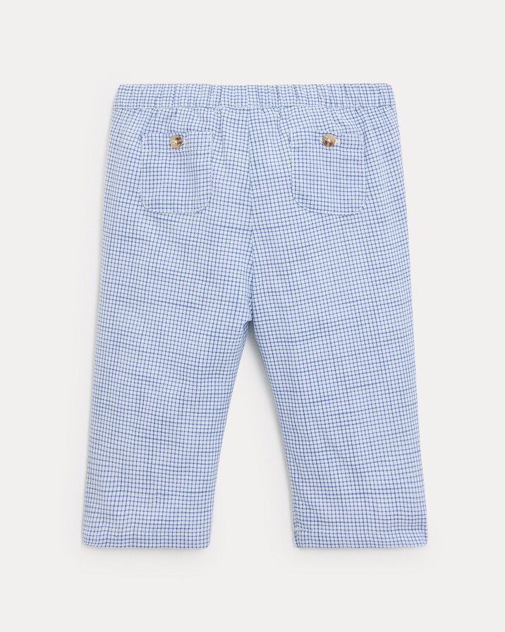 Achille cotton canvas trousers Blue check print  Natalys
