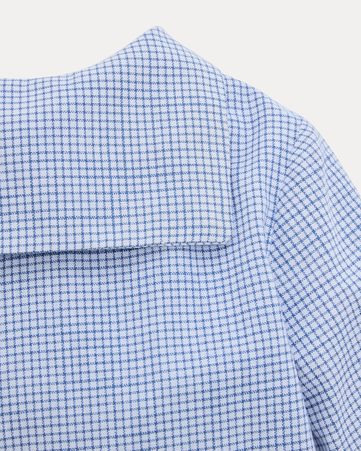 Augustin long-sleeved shirt Blue check print  Natalys