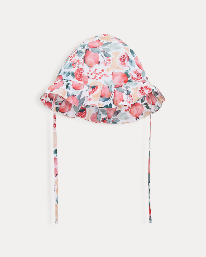 Lison cotton voile hat Pomegranate print Natalys